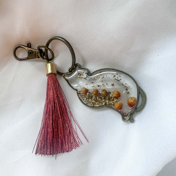 Memorial Pet Keepsake  - Handmade Custom Cat Resin Keychain