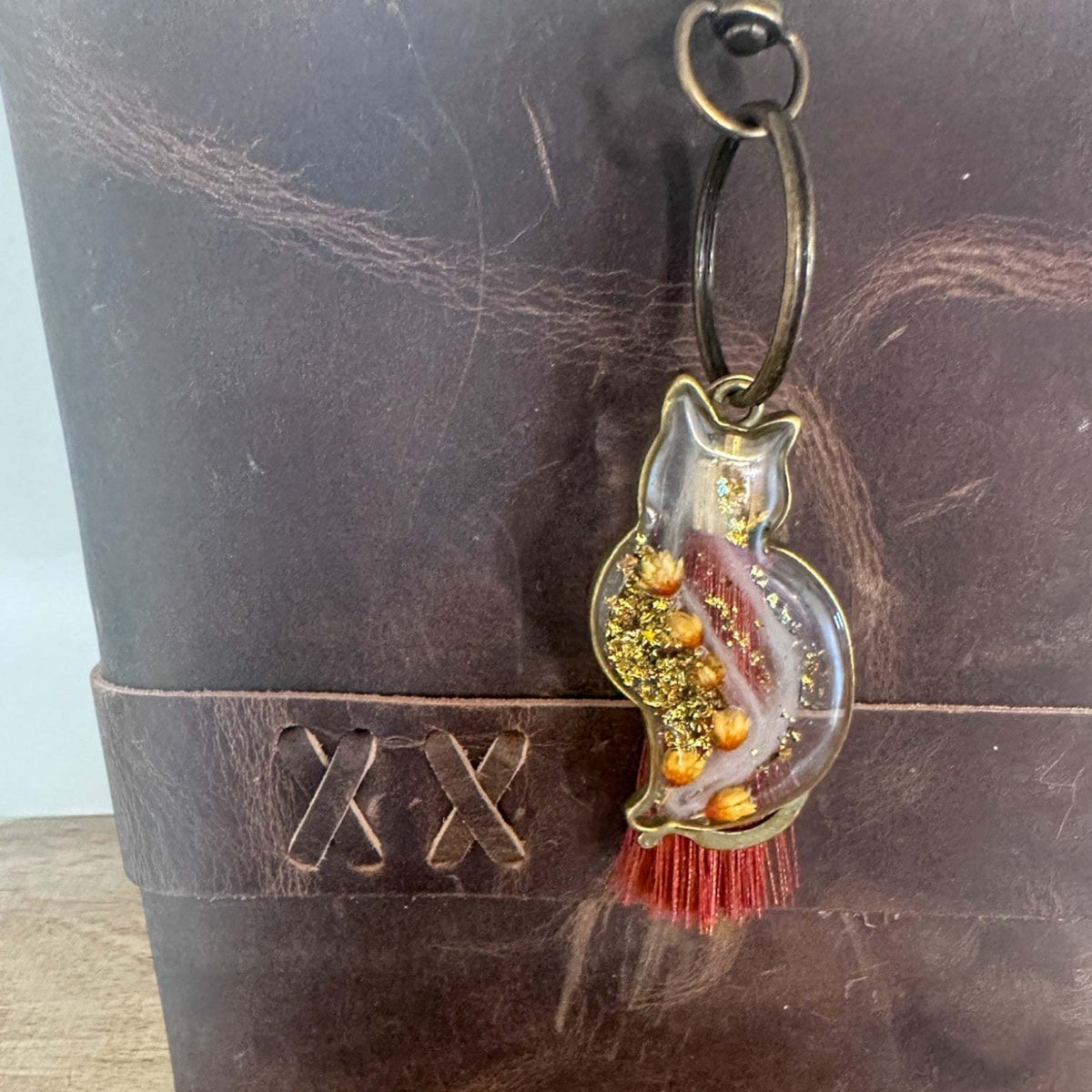Memorial Pet Keepsake  - Handmade Custom Cat Resin Keychain