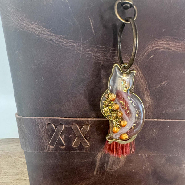 Memorial Pet Keepsake  - Handmade Custom Cat Resin Keychain