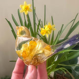 Springs First Songbird - Handmade Daffodil & Crocus Resin Bird