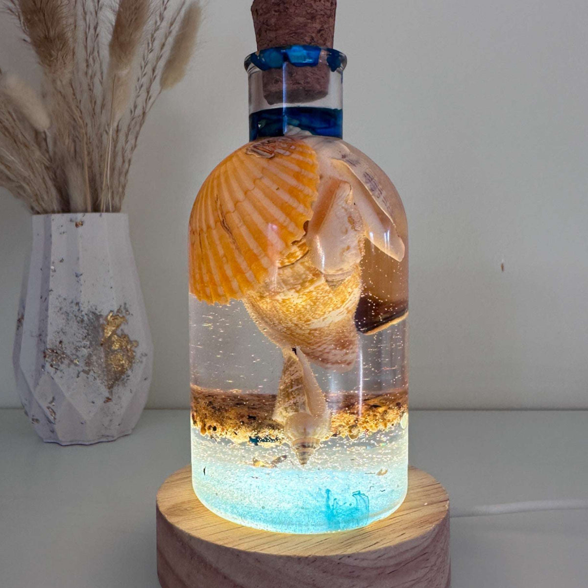 Resin Shell Projects Beach in a Bottle - Handmade Resin Beach Decor with Seashells & Sand ...