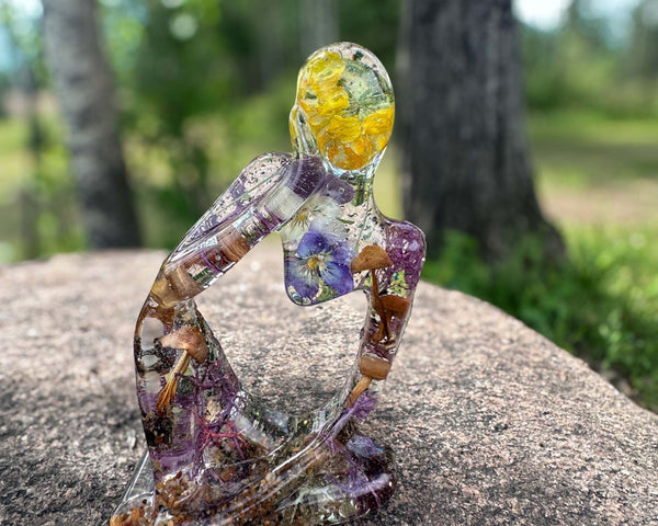 Woodland Wanderer - Handmade "Thinker" Boreal Forest Resin Sculpture