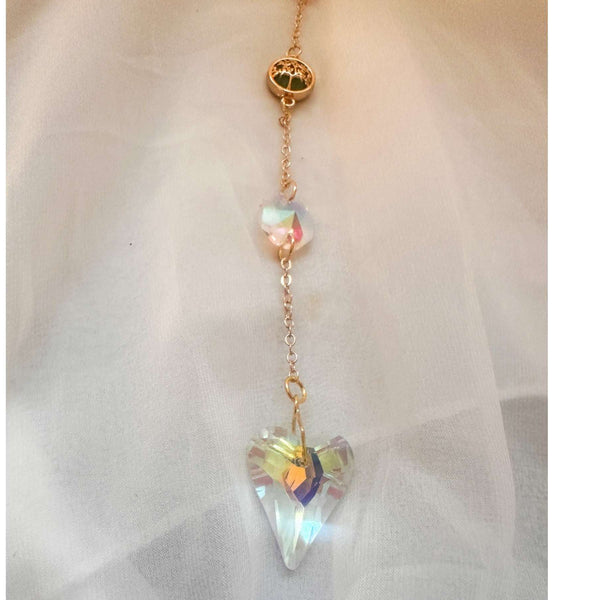 Forest Heart Suncatcher botanical resin suncatcher heart with real mushrooms ferns and moss, handmade Canada