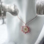 Rose Gold Snowflake Handmade Pendant with Queen Anne's Lace Flower