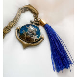 Ocean Anchor Bookmark ocean resin bookmark handmade with real sand seashells and sea turtle in antique bronze anchor charm