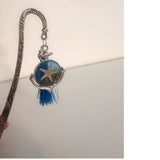 Ocean Anchor Bookmark ocean resin bookmark handmade with real sand seashells and sea turtle in silver anchor charm