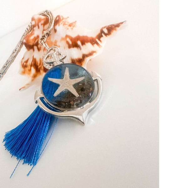 Ocean Anchor Bookmark ocean resin bookmark handmade with real sand seashells and sea turtle in silver anchor charm