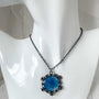 Winter Blues Snowflake Handmade Pendant with Queen Anne Lace Flower