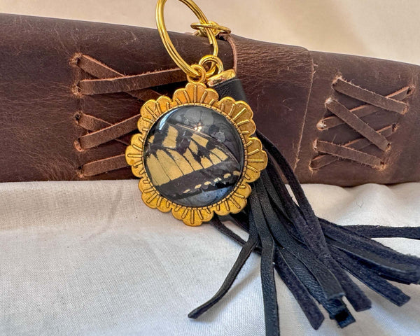 Bag Charm - Monarch Whispers - Handmade Monarch Butterfly Wing in Resin