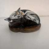 Memorial Pet Keepsake  - Handmade Custom Resting Cat Resin Figurine