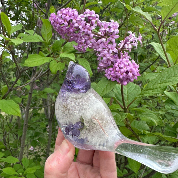 Wish Birds - Handmade Whispering Wish Dandelion Puff Resin Birds