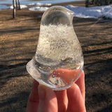 Wish Keeper Songbird dandelion resin bird decor with whole preserved dandelion clock in clear resin, handmade Canada