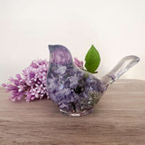 Forever Lilac Garden Bird - Handmade Real Lilac Blooms Resin Bird
