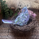 Forever Lilac Garden Bird - Handmade Real Lilac Blooms Resin Bird