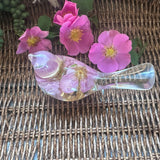 Wild Rose Whisper Bird - Handmade Preserved Wild Rose Resin Bird