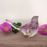 Wild Rose Whisper Bird - Handmade Preserved Wild Rose Resin Bird