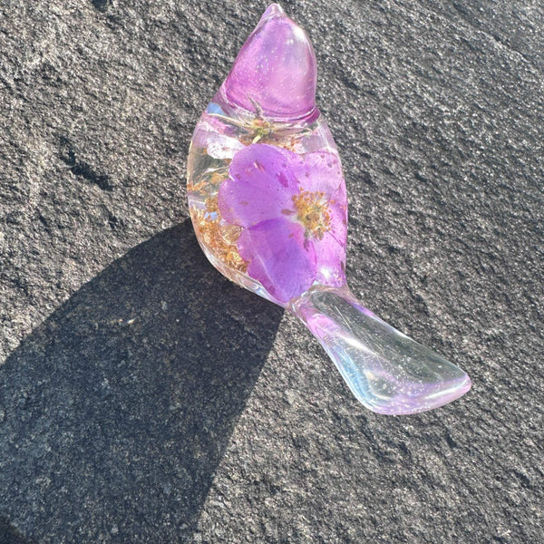 Wild Rose Whisper Bird - Handmade Preserved Wild Rose Resin Bird