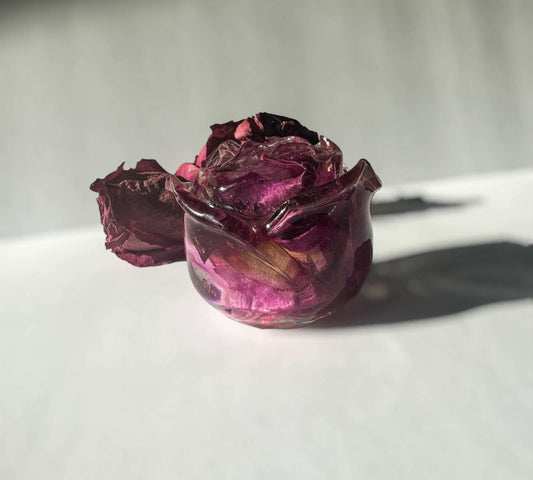 Red Rose Everlasting Bloom - Real Rose Resin Sculpture Eternal Love