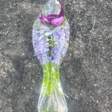 Lilac Whispers – Handmade Resin Bird with Green & Burgundy Accents