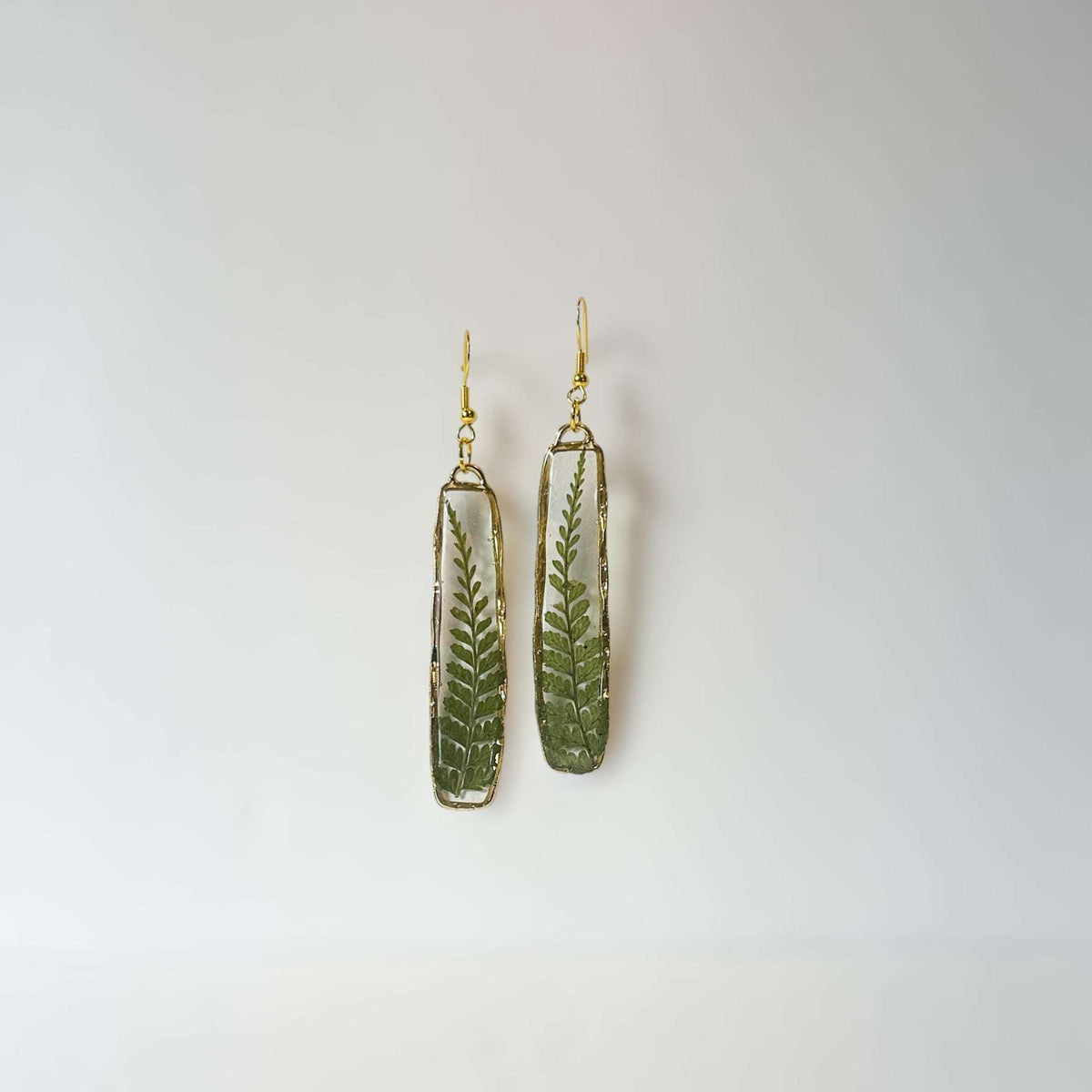 Fern Cascade Earrings - Minimalistic Meets Boho Style - Pressed Ferns