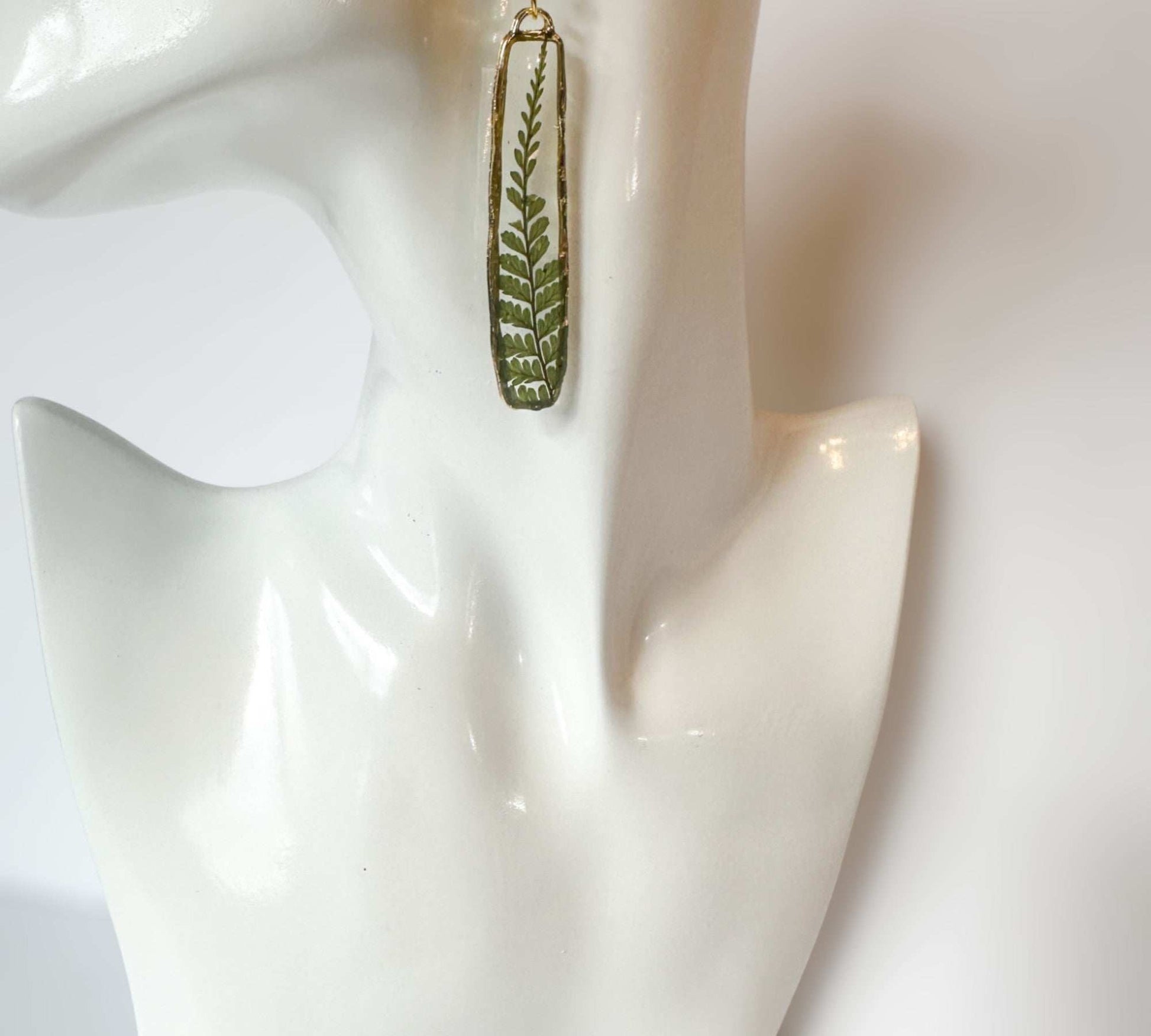 Fern Cascade Earrings - Minimalistic Meets Boho Style - Pressed Ferns