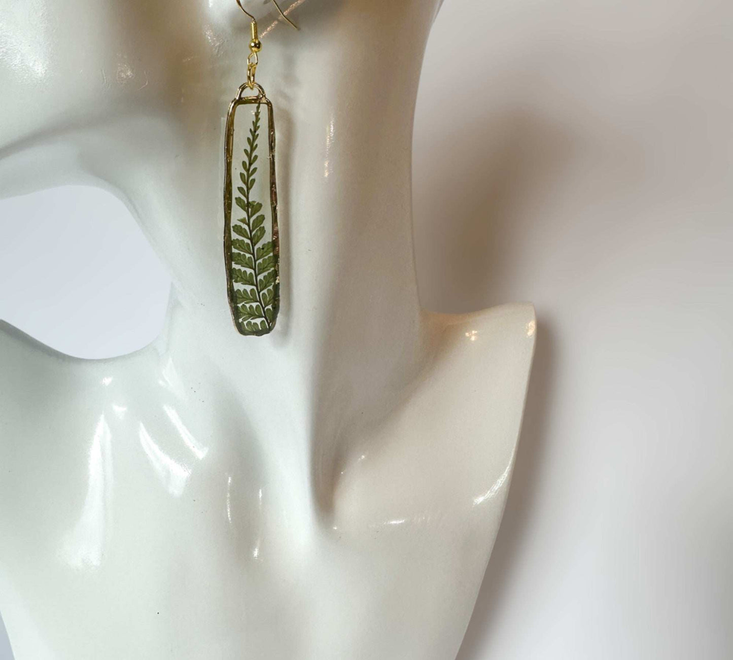 Fern Cascade Earrings - Minimalistic Meets Boho Style - Pressed Ferns