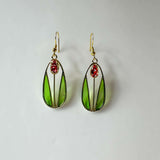 Tulip Spring Fling - Blooming Red Tulip Handmade Resin Earrings