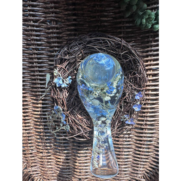Forget-Me-Not Garden Bird - Handmade Forget-Me-Not Floral Resin Bird
