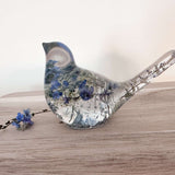 Forget-Me-Not Garden Bird - Handmade Forget-Me-Not Floral Resin Bird