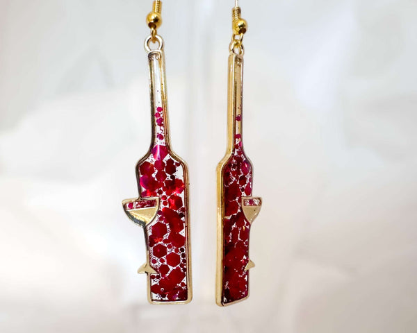 Cheers to Whimsy! Handmade Wine Bottle Resin Earrings - Unique Fun