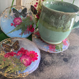 Butterfly Garden Coasters - Handmade Resin Coasters Inspired by Nature