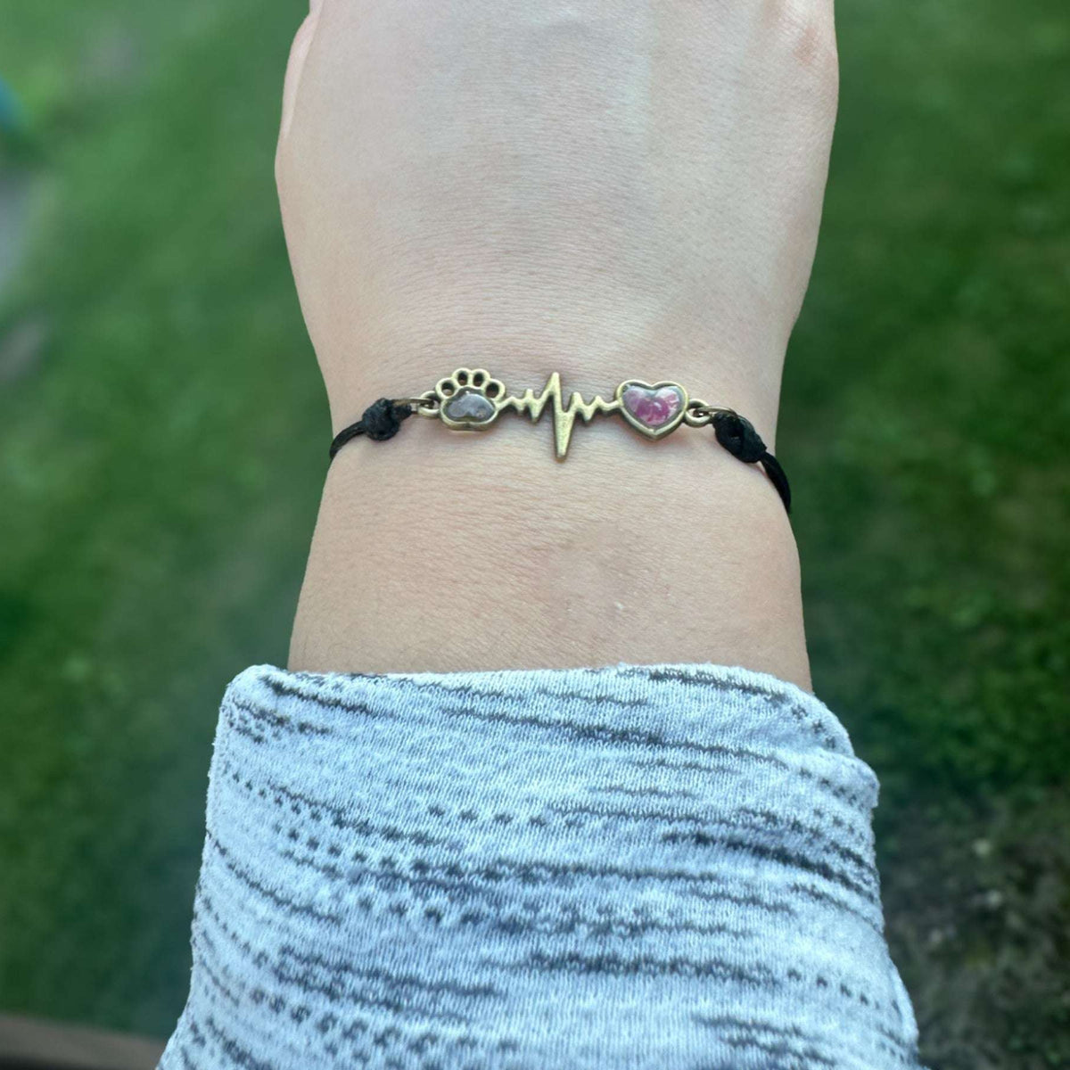 Pet Memorial Bracelet - Handmade Pet Paw & Heart Memorial Bracelet