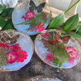 Butterfly Garden Coasters - Handmade Resin Coasters Inspired by Nature