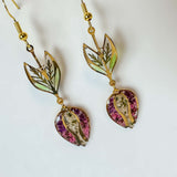 Flower Blossom Bliss Drop Earrings - Handmade with Real Flower Petals