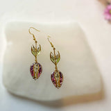 Flower Blossom Bliss Drop Earrings - Handmade with Real Flower Petals