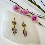 Flower Blossom Bliss Drop Earrings - Handmade with Real Flower Petals