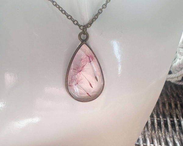 Whimsical Fairy Pendant - Handmade Three Wish Dandelion Resin Pendant