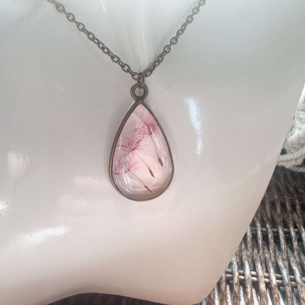 Whimsical Fairy Pendant - Handmade Three Wish Dandelion Resin Pendant