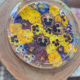 Floral Pansy Tray with Real Pressed Flowers Nature-Inspired Home Decor