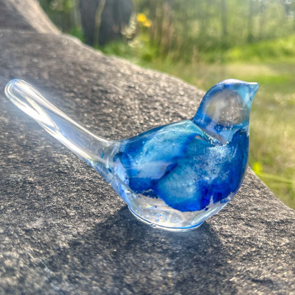 Azure Songbirds of Serenity - Handmade Blue Rose Large Resin Bird