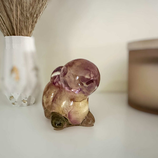 Eternal Blossom Bunny: Resin Rose Keepsake Bunny for Nature Lovers