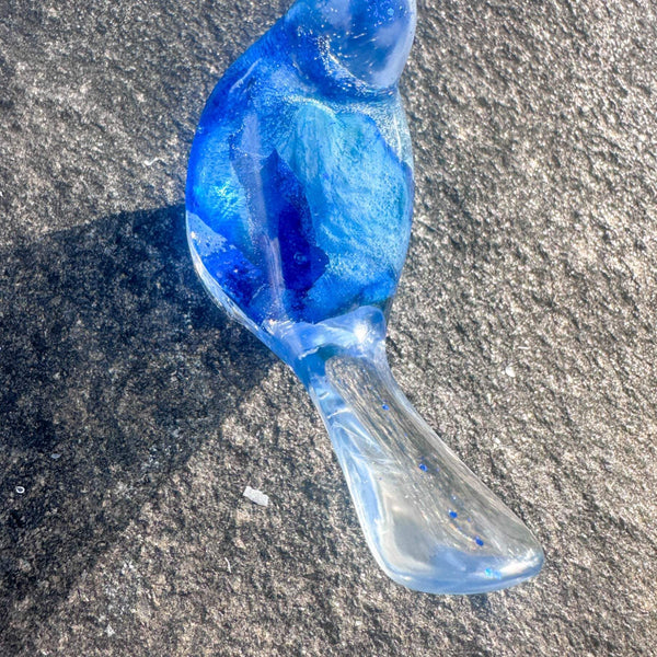 Azure Songbirds of Serenity - Handmade Blue Rose Large Resin Bird