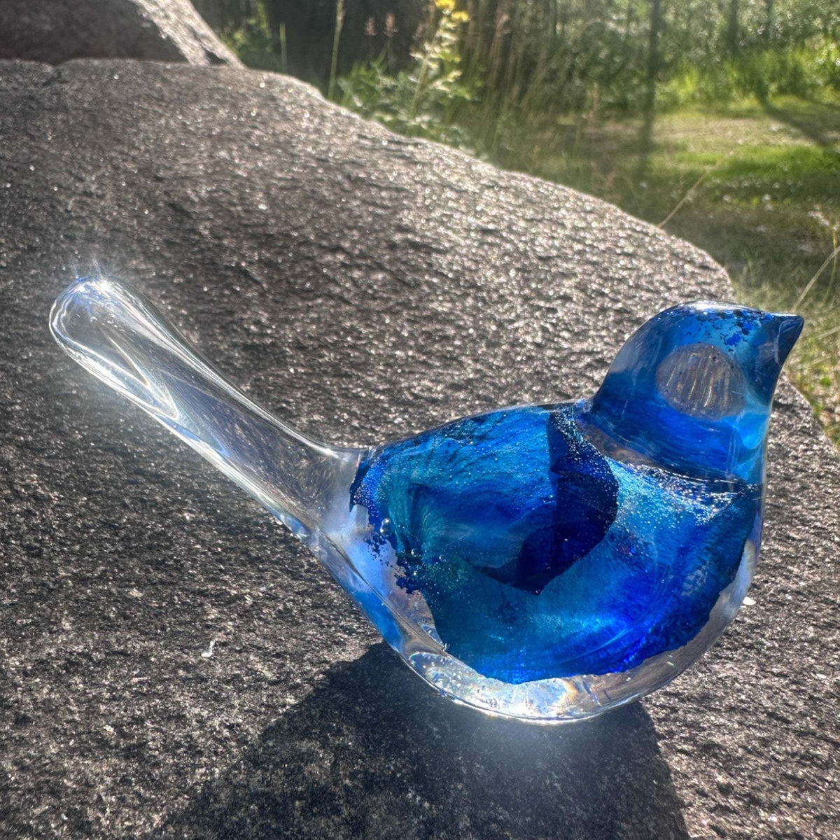 Azure Songbirds of Serenity - Handmade Blue Rose Large Resin Bird