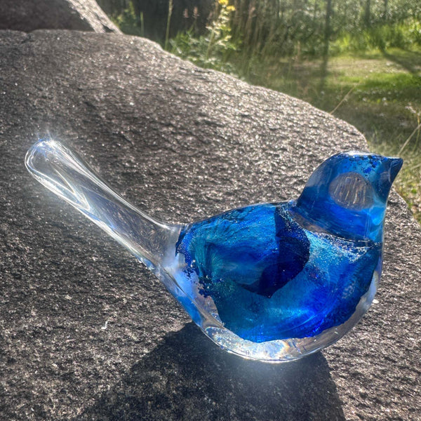 Azure Songbirds of Serenity - Handmade Blue Rose Large Resin Bird