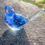 Azure Songbirds of Serenity - Handmade Blue Rose Large Resin Bird