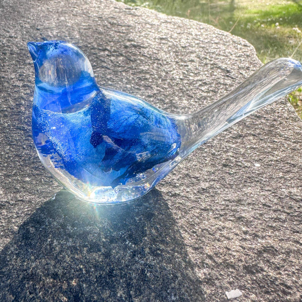 Azure Songbirds of Serenity - Handmade Blue Rose Large Resin Bird