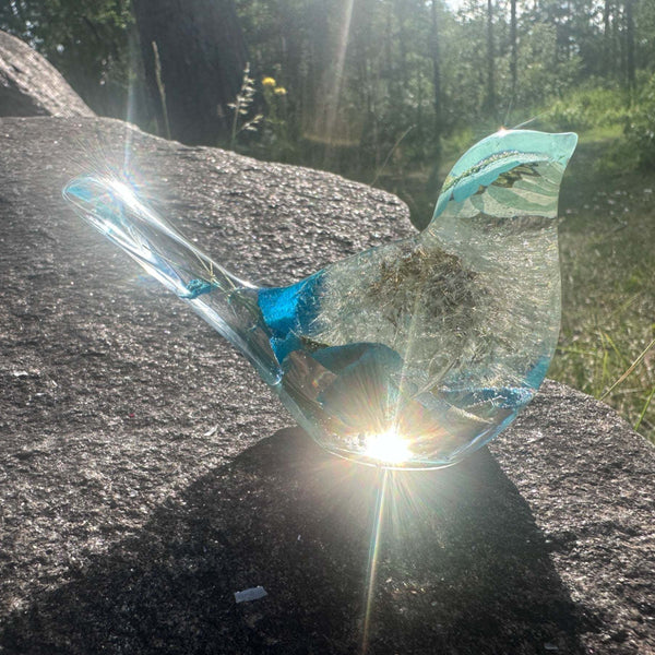 Wish Blue Bird: Petal Whispers & Dreams Handmade Resin Floral Bird