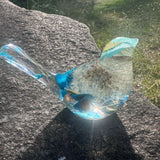 Wish Blue Bird: Petal Whispers & Dreams Handmade Resin Floral Bird