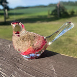 Wish Bird: Dandelion Dreams & Floral Whispers Handmade Resin Red Bird