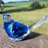 Azure Songbirds of Serenity - Handmade Blue Rose Large Resin Bird